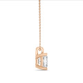 1.00 karaat solitaire hanger in rood goud met lab grown princess diamant