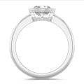 1.00 karaat solitaire ring in wit goud met ronde lab grown diamant