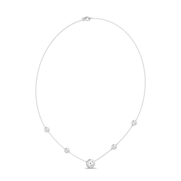 2.00 karaat lab grown diamanten satelliet halsketting in wit goud