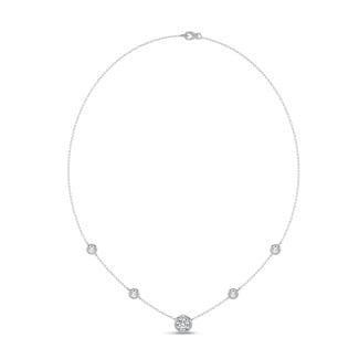 2.00 karaat lab grown diamanten satelliet halsketting in wit goud