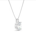 2.00 karaat solitaire hanger in wit goud met ovale lab grown diamant
