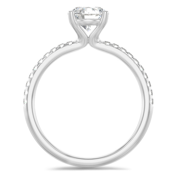 Verlovingsringen - 1.00 karaat solitaire ring in wit goud met lab grown zijdiamanten