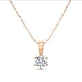 1.20 karaat solitaire hanger in rood goud met ronde lab grown diamant