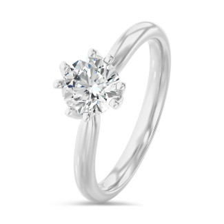 3.00 karaat lab grown diamanten solitaire ring in wit goud