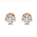2.00 karaat lab grown diamanten oorbellen in rood goud met acht griffen