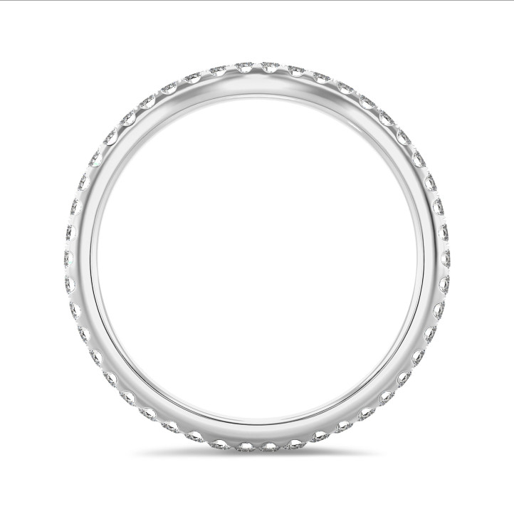 0.45 karaat gebogen alliance (volledig rondom gezet) in wit goud met ronde lab grown diamanten
