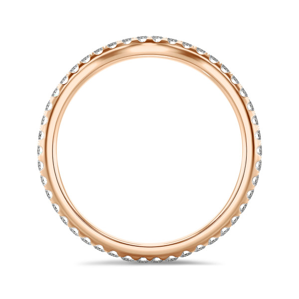 0.45 karaat gebogen alliance (volledig rondom gezet) in rood goud met ronde lab grown diamanten