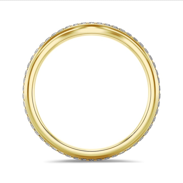 0.41 karaat gebogen alliance (volledig rondom gezet) in geel goud met ronde lab grown diamanten