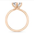 1.50 karaat solitaire ring in rood goud met lab grown princess diamant