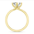 2.50 karaat solitaire ring in geel goud met lab grown princess diamant