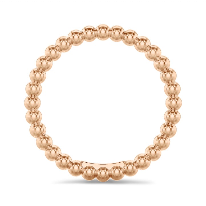Combinatie ring met bolletjes in rood goud