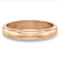 Trouwring met bol oppervlak van 4.00 mm in rood goud