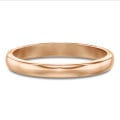 Licht gebolde trouwring van 3.00 mm in rood goud
