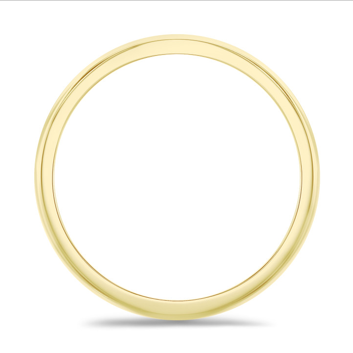 Licht gebolde trouwring van 5.00 mm in geel goud