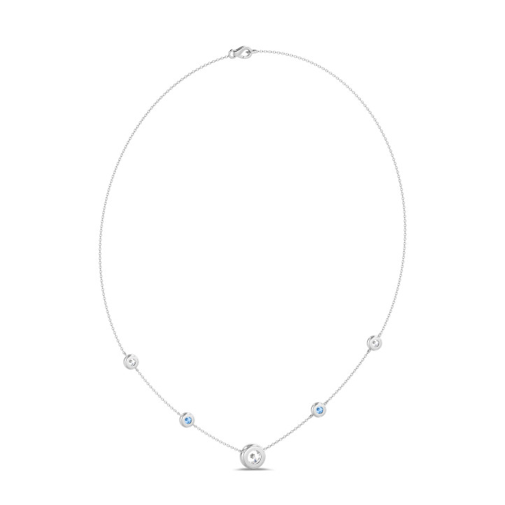 2.30 karaat lab grown diamanten satelliet halsketting in wit goud