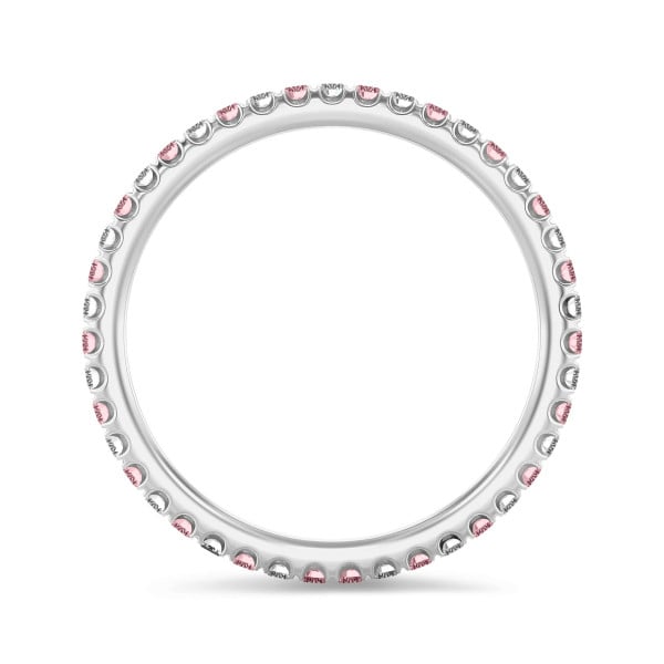 Ringen - 0.55 karaat alliance (volledig rondom gezet) in platina met roze en witte lab grown diamanten