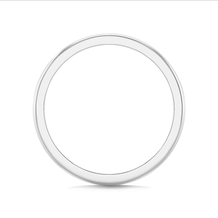 Licht gebolde trouwring van 2.00 mm in wit goud