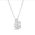 5.00 karaat solitaire hanger in wit goud met lab grown cushion diamant