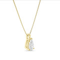 5.00 karaat solitaire hanger in geel goud met peervormige lab grown diamant