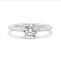 5.00 karaat solitaire ring in wit goud met ronde lab grown diamant