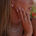 24.70 karaat lab grown diamanten halsketting in geel goud met afneembare hanger