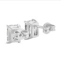 2.00 karaat solitaire oorbellen in wit goud met lab grown radiant cut diamanten