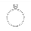 1.20 karaat solitaire ring in wit goud met hidden halo