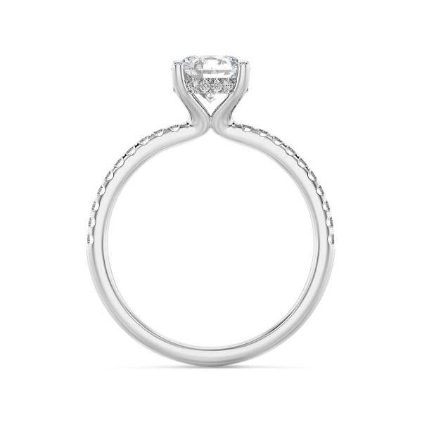 New arrivals - 1.50 karaat solitaire ring in wit goud met hidden halo