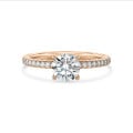 3.00 karaat solitaire ring in rood goud met hidden halo