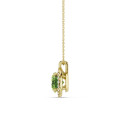1,00 karaat Fancy Vivid Green laboratoriumgekweekte diamant halo ketting in geelgoud