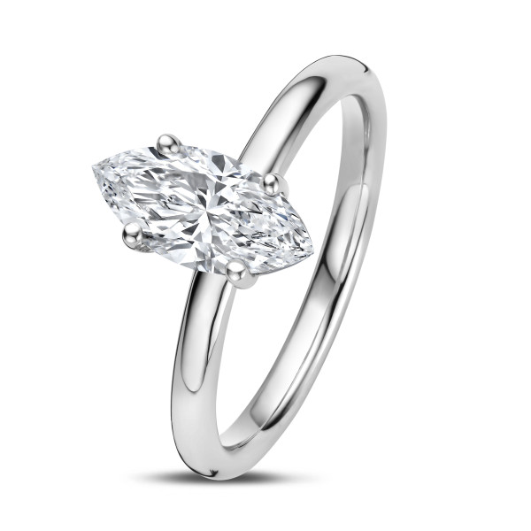 Verlovingsringen - 2.00 karaat solitaire ring met Marquise lab grown diamant in wit goud
