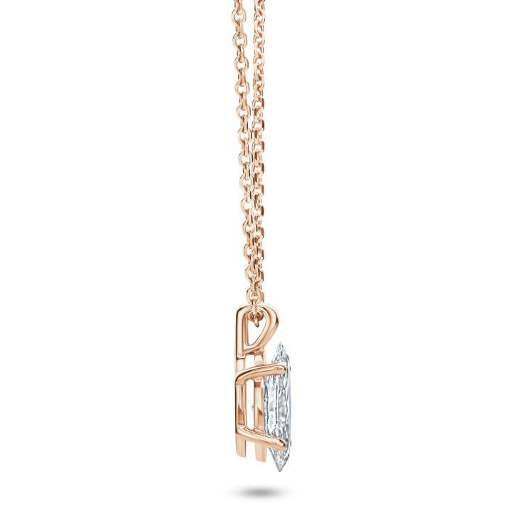 3.00 karaat solitaire hanger in rood goud met Marquise lab grown diamant