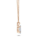 5.00 karaat solitaire hanger in rood goud met Marquise lab grown diamant