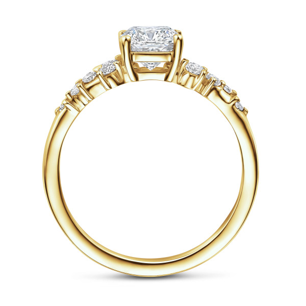 Search all PLP - 2.00 karaat solitaire clusterring in geel goud met een cushion slijpvorm diamant