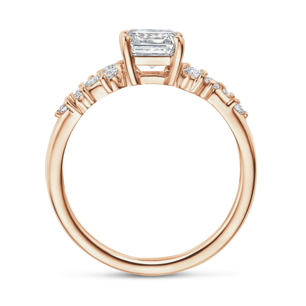 Ringen - 2.00 karaat solitaire clusterring in geel goud met een asscher slijpvorm diamant