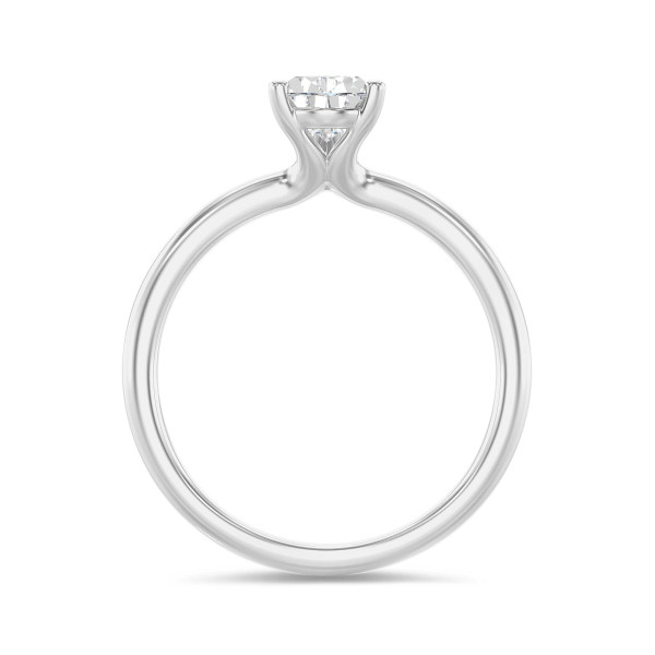 Nişan yüzükleri - 3.00 karat beyaz altın laboratuvarda yetiştirilmiş armut pırlantalı tektaş yüzük