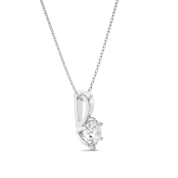 Search all PLP - 1.00 karat beyaz altın, laboratuvarda yetiştirilmiş yuvarlak pırlantalı tektaş kolye ucu