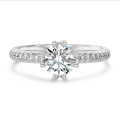 1.20 karat tektaş laboratuvarda yetiştirilmiş pırlanta yüzük, beyaz altın, laboratuvarda yetiştirilmiş yuvarlak pırlantalı (tam set)
