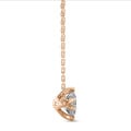 2.00 karat kırmızı altın, laboratuvarda yetiştirilmiş yuvarlak pırlantalı tektaş kolye ucu