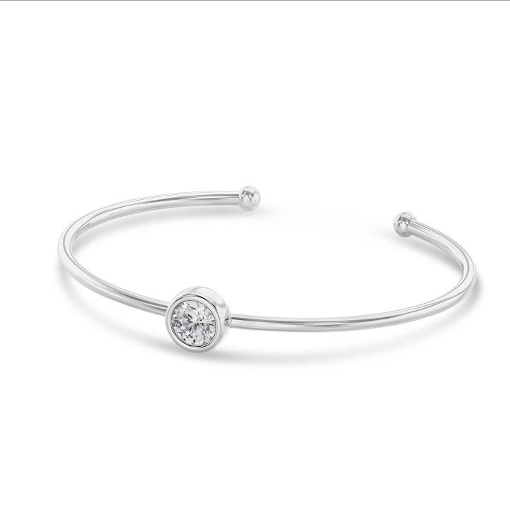 1.20 karat laboratuvarda yetiştirilmiş beyaz altın pırlanta bileklik