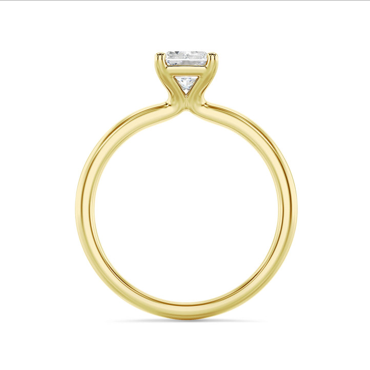 3.00 karat sarı altın laboratuvarda yetiştirilmiş parlak kesim pırlantalı tektaş yüzük
