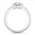 2.00克拉圆形白金培育单钻戒指