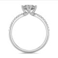 2.00克拉白金培育单钻戒指 - 戒圏密镶小培育钻石