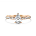 1.20克拉隐藏光环梨形切工围镶培育单钻玫瑰金戒指