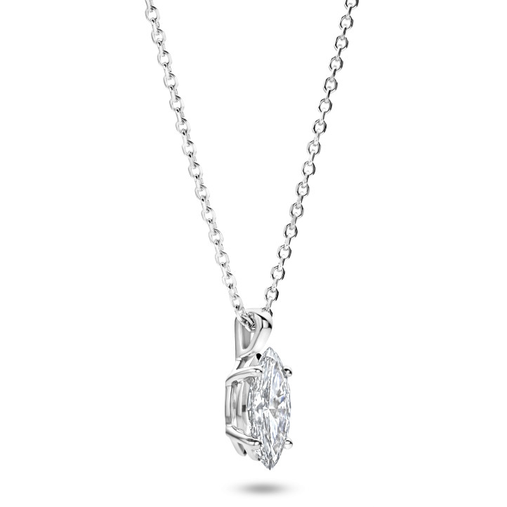3.00克拉马眼形培育钻石白金吊坠
